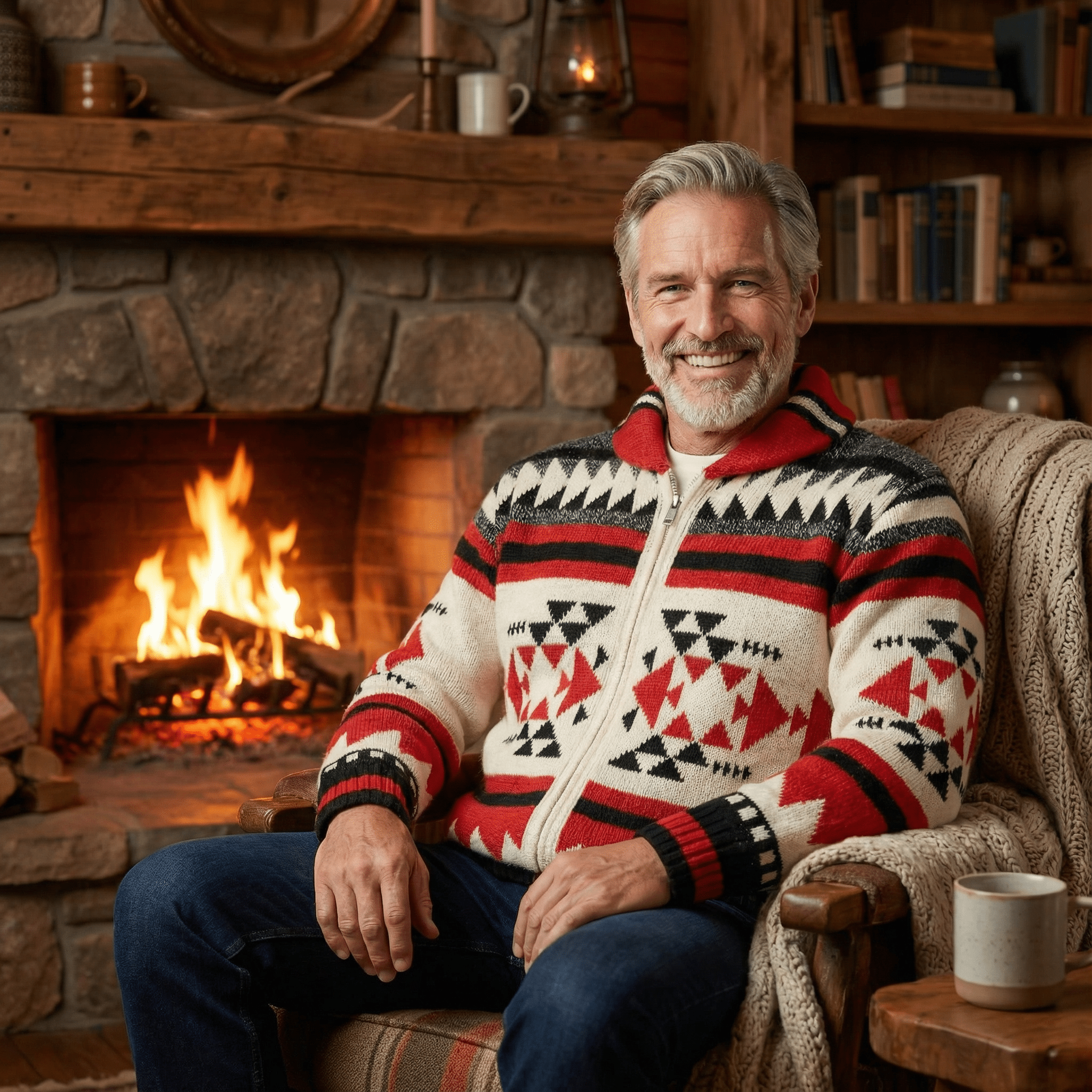 Dominic | Geometrisk Zip Strik Cardigan