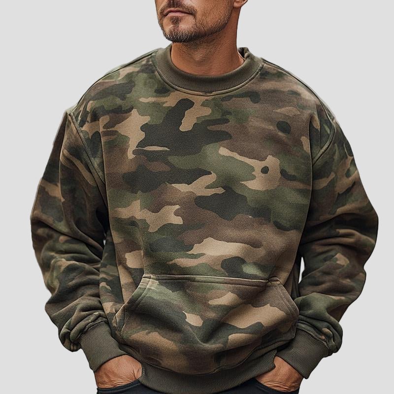 Declan | Camouflage Print Crew Neck Sweatshirt