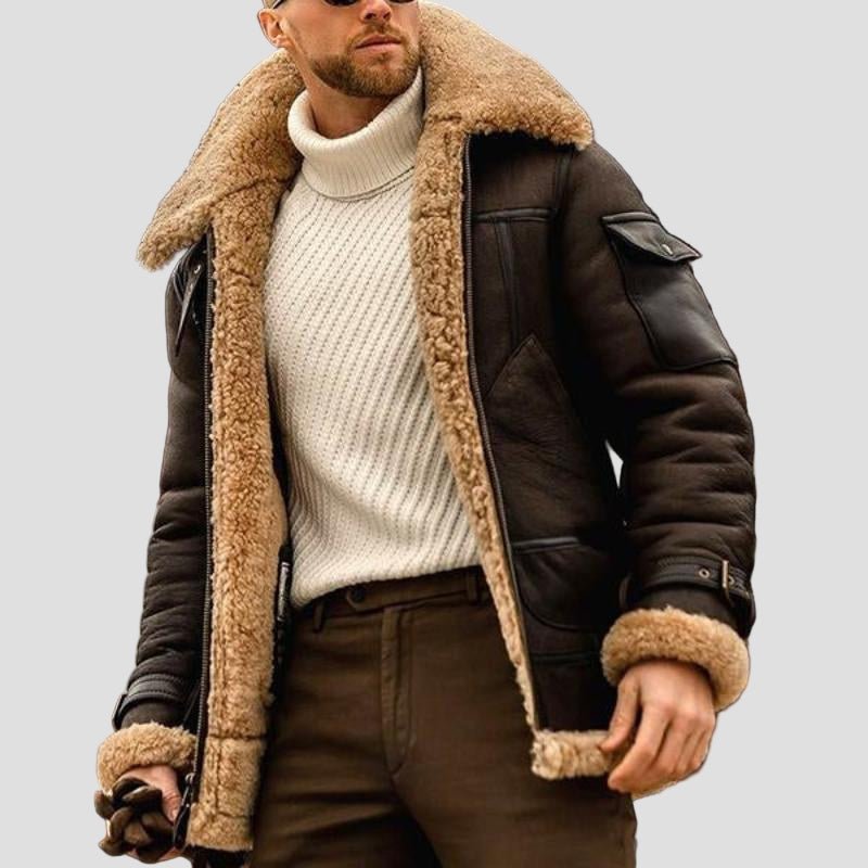 Liam | Vintage Vinter Varm Krave Tykt Jakke