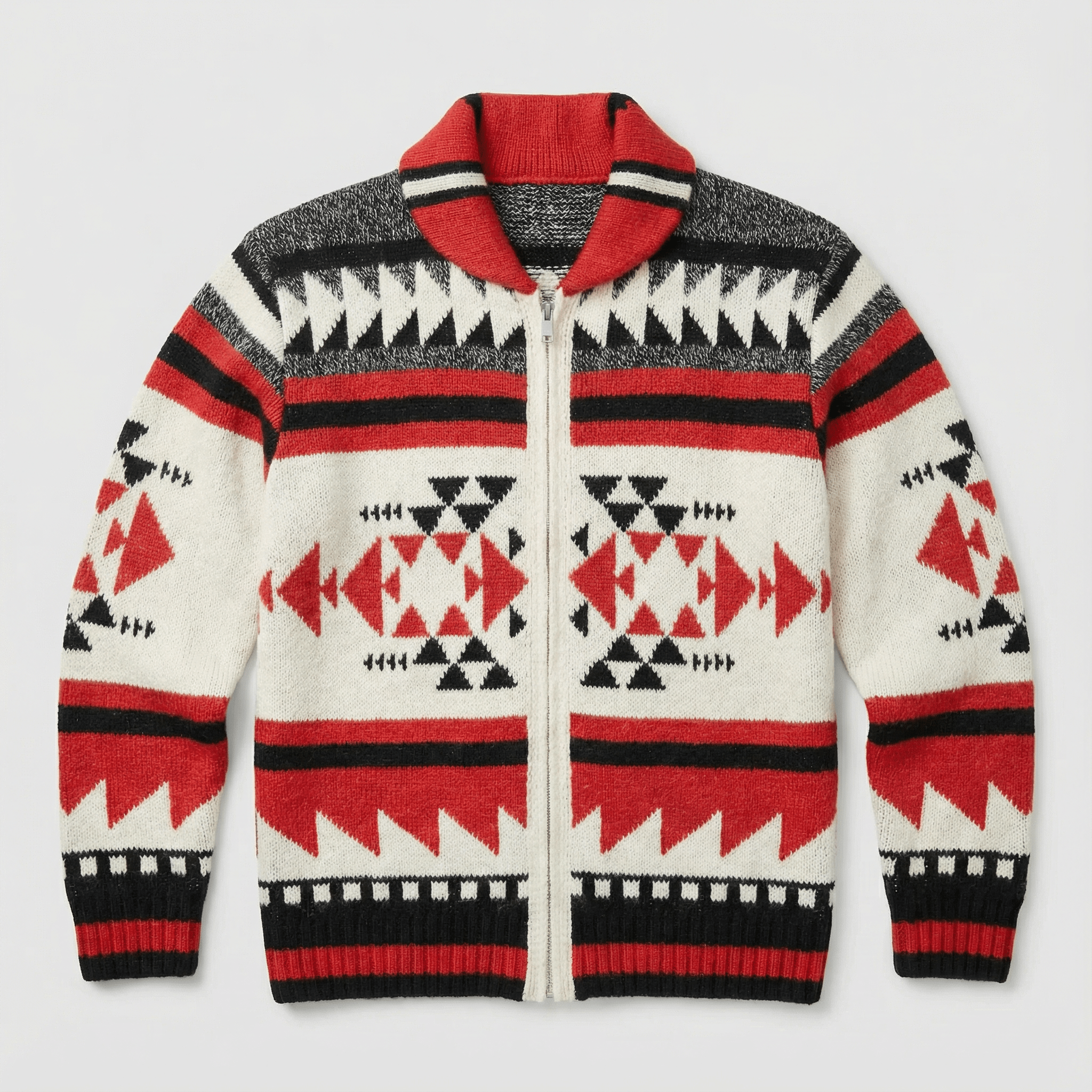 Dominic | Geometrisk Zip Strik Cardigan