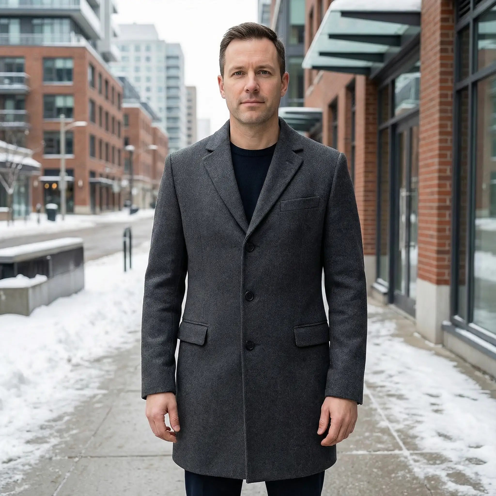 James | Herre Skræddersyet Uldfrakke