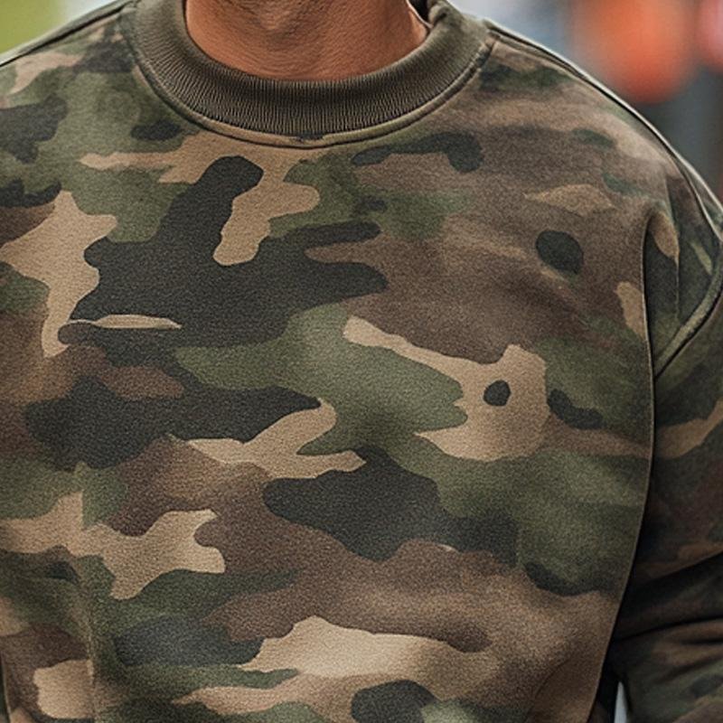 Declan | Camouflage Print Crew Neck Sweatshirt